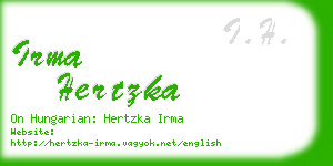 irma hertzka business card